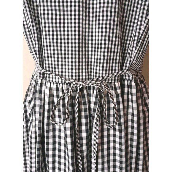 Madewell Sz XS Sleeveless Tie Back Cotton Drop Waist Babydoll Gingham Dress - Picture 3 of 13